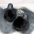 Шльопанці жіночі хутряні чорні 2764_4, фото 4
