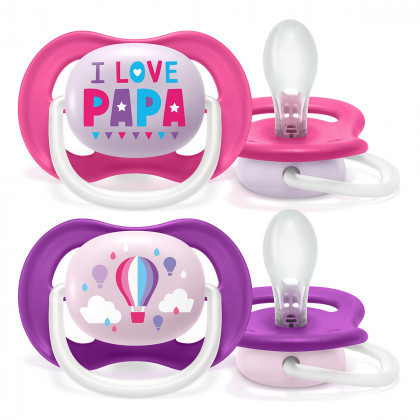 Пустушка ортодонтична Philips Avent ultra air I love для дівчаток 6-18 місяців (Авент)
