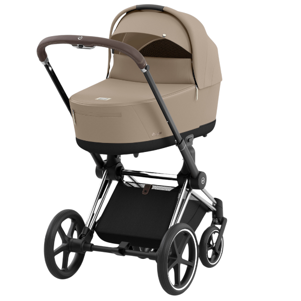 Коляска Cybex Priam 4.0  шасі Chrome Brown + Люлька Cozy Beige