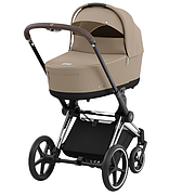 Коляска Cybex Priam 4.0  шасі Chrome Brown + Люлька Cozy Beige