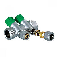 Колектор вентильний з фітингом KR.1123-2 3/4"х16 на 2 виходи