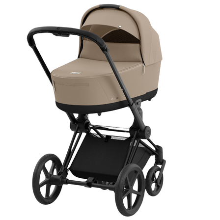 Коляска Cybex Priam 4.0 шасі Matt Black + Люлька Cozy Beige, фото 1