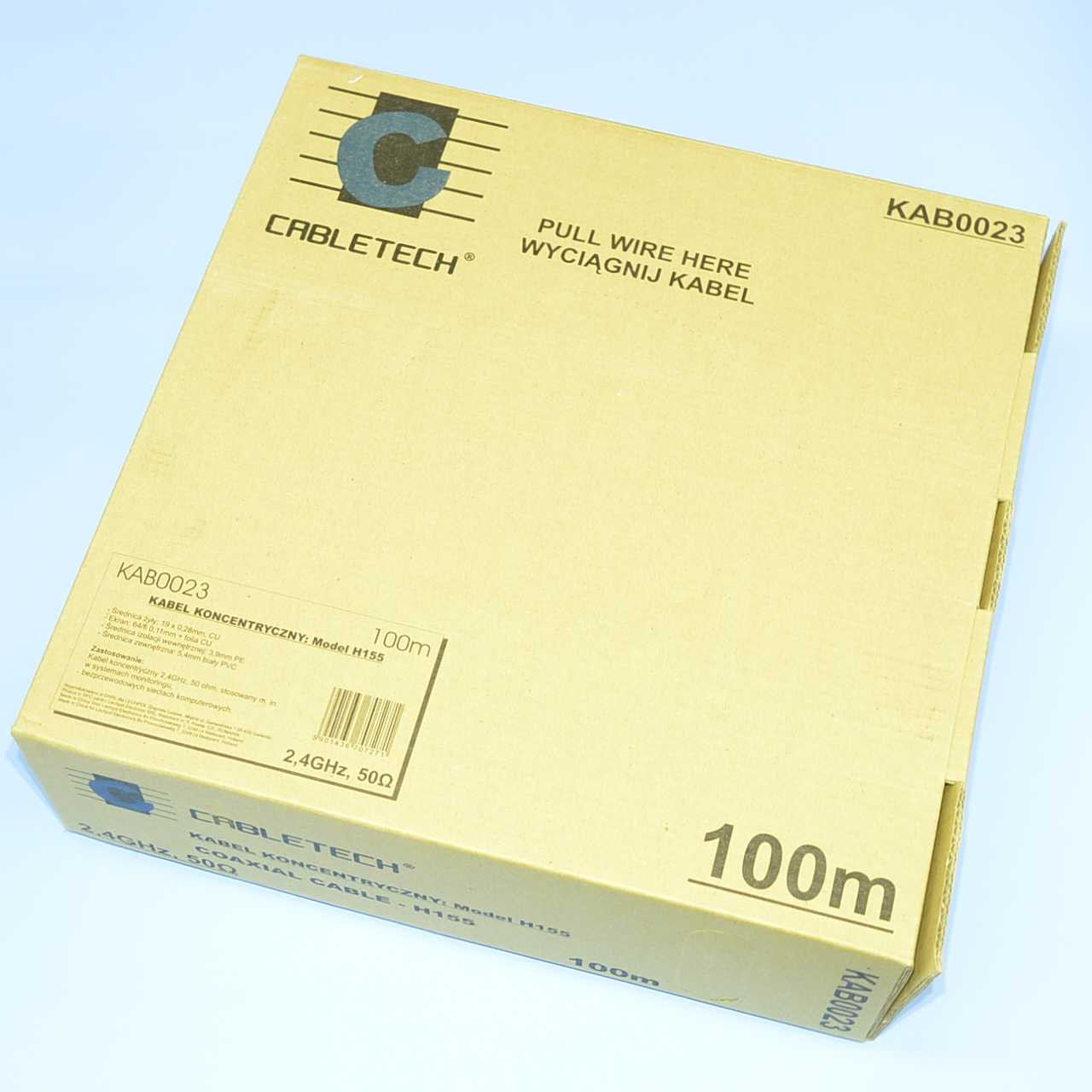 Кабель ВЧ 50-Ом зовнішній H155 (2.4ГГц) Cabletech чорний KAB0023 бухта-100М, фото 1