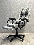 Комп'ютерне крісло STUDENT KO23 до 150кг Крісло + Підніжка + 2подушки + Масажер (Тканина + вставки з екошкіри), фото 4