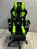 Крісло компютерне з МАСАЖЕМ STUDENT KO23ZIE зелене Геймерське крісло тканеве до 150кг, фото 3