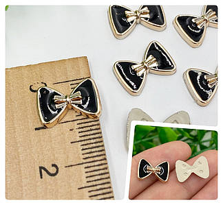 Кабашон / Серединки для бантиків / 1*1,5см / Упаковка - 5 шт / Бантик Чорний №53