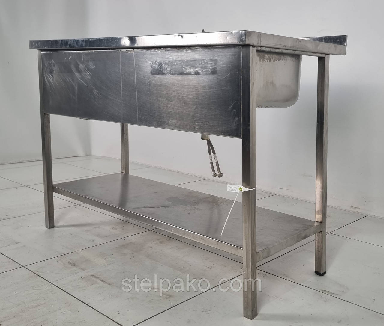 Мойка двухсекционная из нержавеющей стали, 1200х600х850 мм., Б/у ...