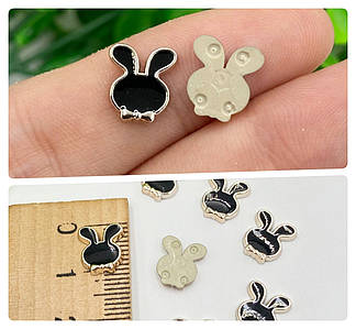 Кабашон / Серединки для бантиків / 1 см / Упаковка - 5 шт / Зайчик Чорний №56