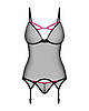 Корсет еротичний Obsessive Novenes corset & thong M/L, фото 4