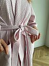 Халат ВАФЕЛЬНИЙ жіночий ворот шаль світло-ліловий COSY 304, фото 6