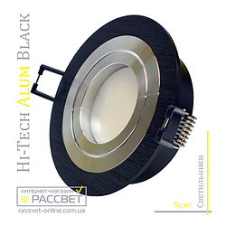 Алюмінієвий світильник Hi-Tech Feron DL6110 Black Aluminium (поворотний вбудований) круг