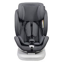 Автокрісло для дітей зі спинкою Hot Mom CAR SEAT 360 з ISOFIX крісло дитяче універсальне для машини Сірий