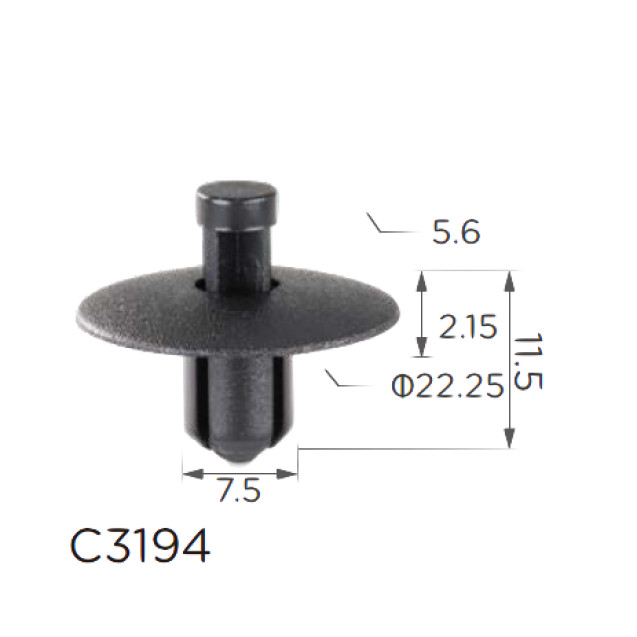 Клипса Volkswagen, Audi, Nissan, Honda, Mazda, Mitsubishi, Suzuki (WHT004994, 11575) (C3194), фото 1