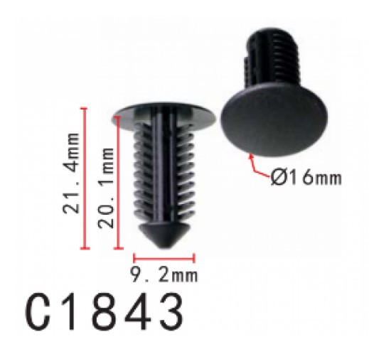 Кліпса бампер крило Renault, Peugeot (7703077356, 7703077153, 10636) (C1843), фото 1