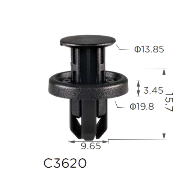 Кліпса бампер-салон багажник крило Toyota Lexus 9046710216 (C3620), фото 1