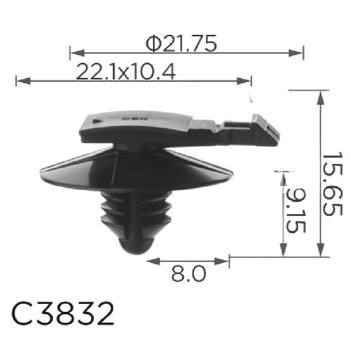 Кліпса бампера, кабельних стяжок дверей Volkswagen 1K0971848L (C3832), фото 1