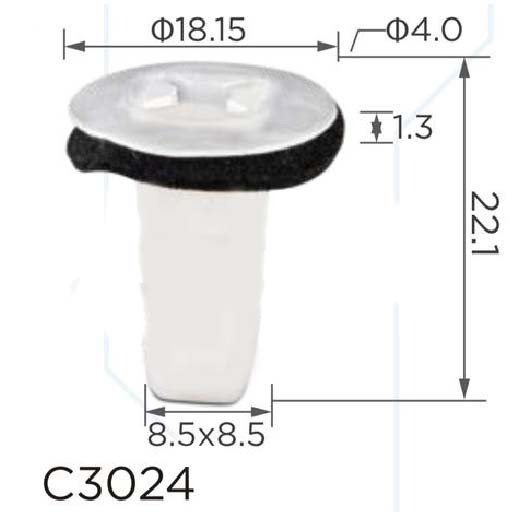 Кліпса втулка під саморіз Hyundai (8691021010, 86910-21010, 14321) (C3024), фото 1