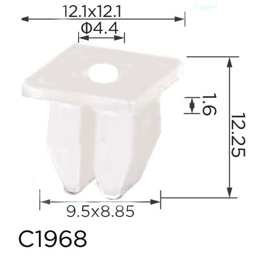 Кліпса втулка під саморіз підкрилки Hyundai (1491305010, 1491305030, 14913-05010, 14913-05030) (C1968), фото 1