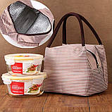 Набір для ланчу, термосумка і ланч бокс на 1000 мл для дітей і дорослих Grill, жовтий, фото 4