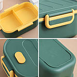 Набір для ланчу, термосумка і ланч бокс на 1000 мл для дітей і дорослих Grill, жовтий, фото 7