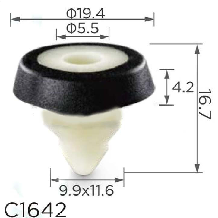 Кліпса Тримач бампера для обшиття дверей VAG N10621301 (C1642), фото 1
