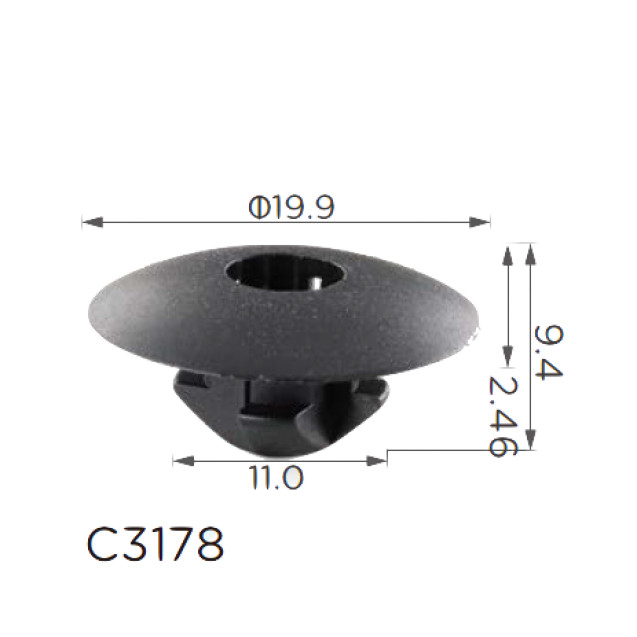 Кліпса тримач для обшиття панель захисту Volkswagen, Audi, Seat, Skoda (N90533301, N-905-333-01) (C3178), фото 1