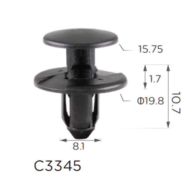 Кліпса для обшиття бампер Ford, Chevrolet 11612035 (C3345), фото 1