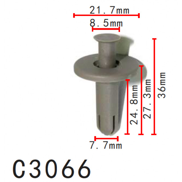 Кліпса для обшиття дверей і натискні розпірні Mazda (FD0168AC3, FD01-68-AC3, 11572) (C3066), фото 1