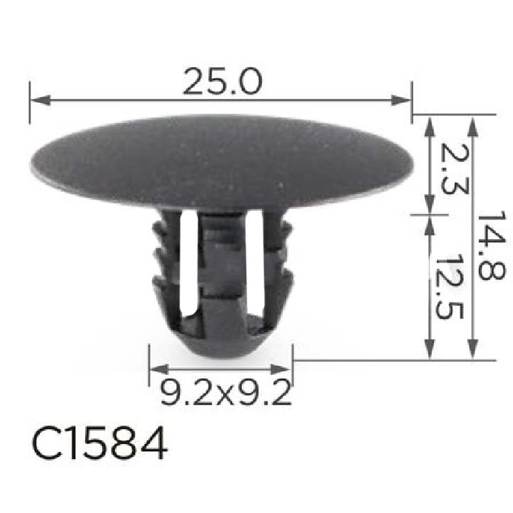 Кліпса для обшиття капота Volkswagen, Audi, Seat, Skoda, Ford (678518, 10290) (C1584), фото 1