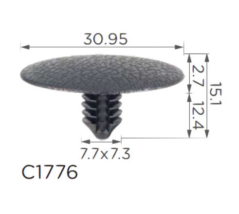 Кліпса для обшиття капота салону Ford крило (W708633S300, W708633-S300, 10079) (C1776), фото 1