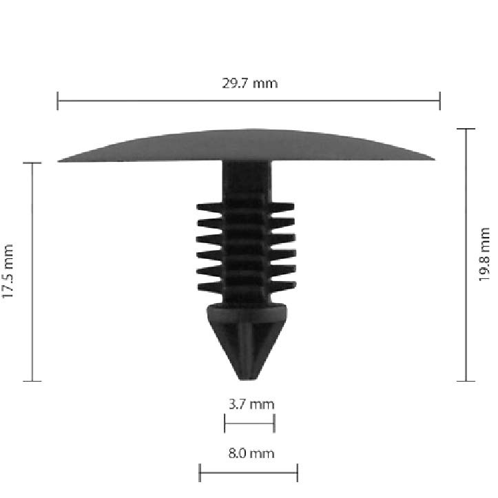Кліпса для обшиття капота салону крило Renault, LAND ROVER, (6001546909, 7703077090) (C1601), фото 1