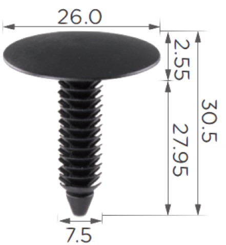 Кліпса для обшиття капота салону крило VW, Skoda, Seat, Audi, Renault, Jeep, Ford, Chrysler (C1820), фото 1