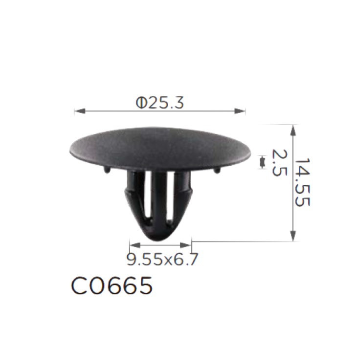 Кліпса для обшиття капота тепло-шумоізоляція Toyota 90467-09050 90467-09118 (C0665), фото 1