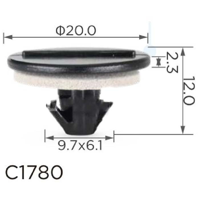 Кліпса для обшиття салону крило Toyota, Lexus, SCION, DAIHATSU (5385747011, 53857-47011) (C1780), фото 1