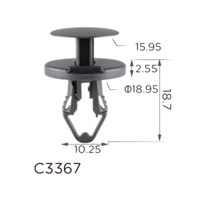 Кліпса кріплення бампера Ford, Chevrolet 5116530AA 15296830 (C3367), фото 1
