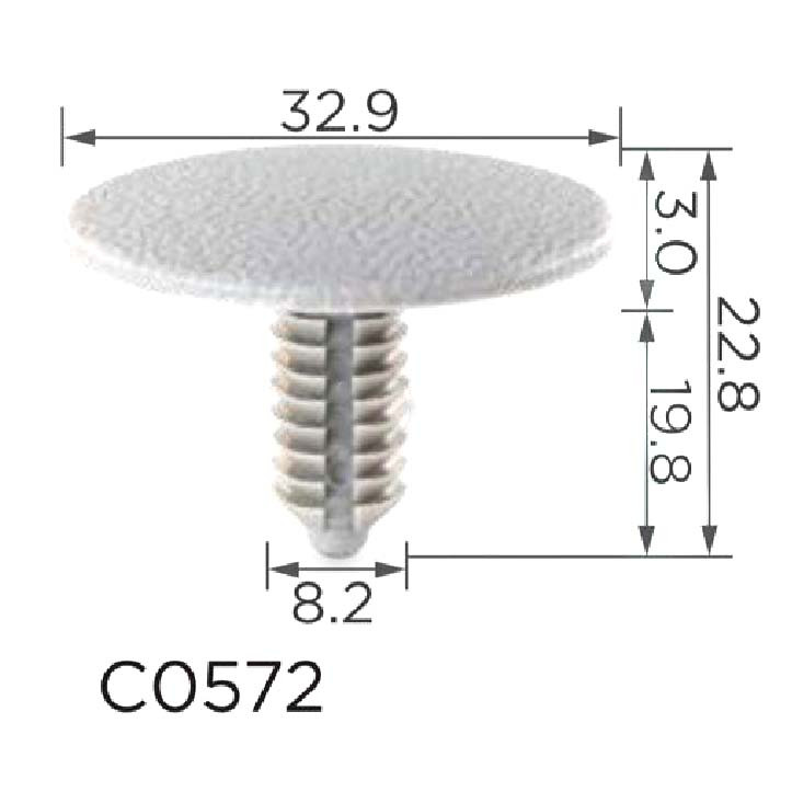 Кліпса кріплення для обшиття Ford Mazda Honda Nissan Toyota Mitsubishi Suzuki Lincoln (C0572), фото 1