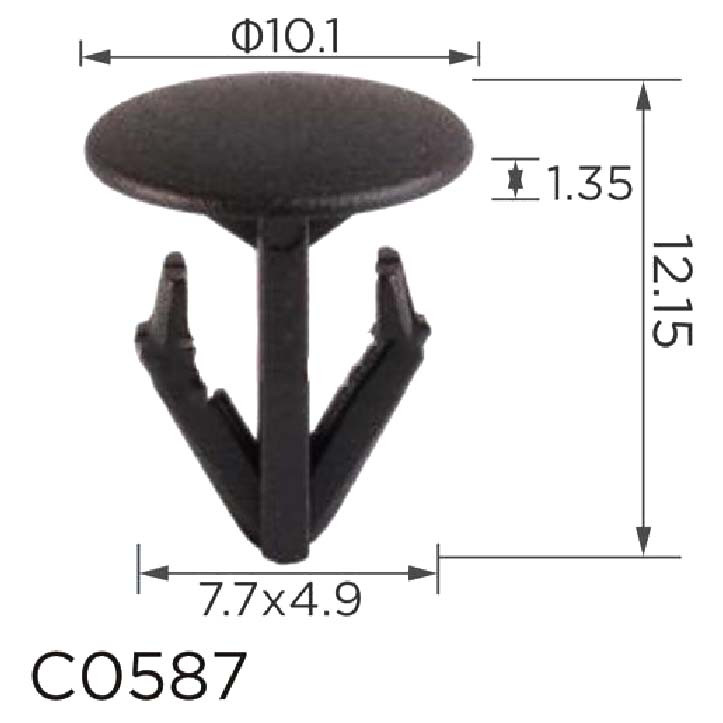 Кліпса кріплення для обшиття Honda Acura Hyundai Nissan Renault 91520-SM4-C01 (C0587), фото 1
