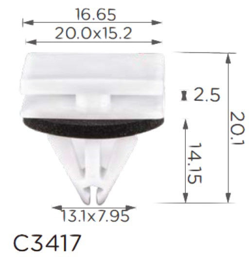 Кліпса кріплення молдингу Багажник Ford W716503S300 C3417, фото 1