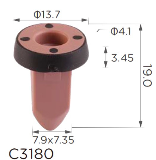Кліпса кріплення молдингу Бампера VW AUDI SEAT SKODA (N10507301 N-105-073-01 14310) C3180, фото 1