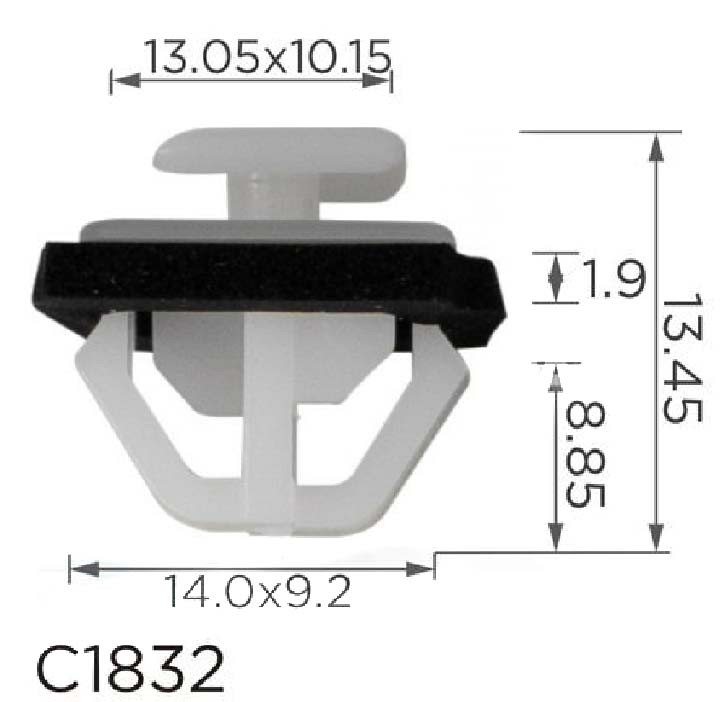 Кліпса кріплення молдингу дверей HYUNDAI SUZUKI KIA (87758-38000 8775838000 15216) C1832, фото 1