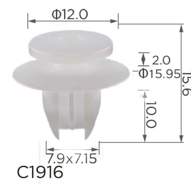 Кліпса кріплення молдингу дверей MITSUBISHI (MU000573 15821) C1916, фото 1