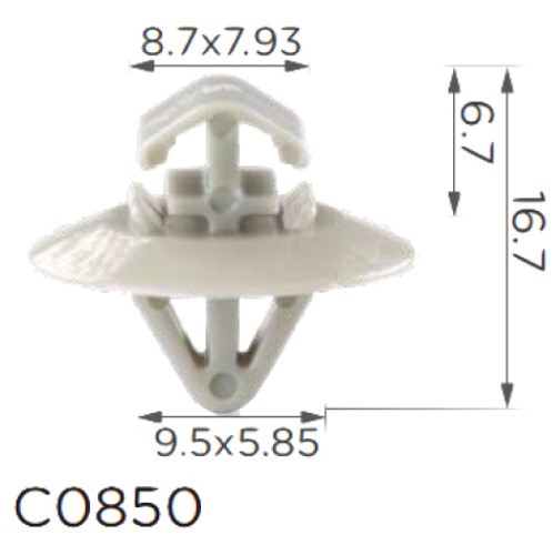 Кліпса кріплення молдингу Дверцята RENAULT OPEL IVECO DAILY GM NISSAN CITROEN (7703077421 7701470779) C0850, фото 1