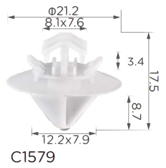 Кліпса кріплення молдингу двері PEUGEOT CITROEN FIAT MERCEDES (9408565488 85654 856548 15570) C1579, фото 1