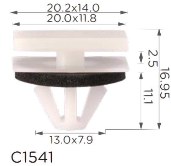 Кліпса кріплення молдингу Двері крило GM CHEVROLET FORD (91176726 15260) C1541, фото 1