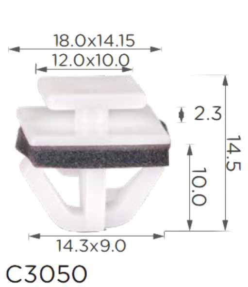 Кліпса кріплення молдингу двері порогу багажник HYUNDAI KIA CHRYSLER (8775835010 87758-35010 15205) C3050, фото 1