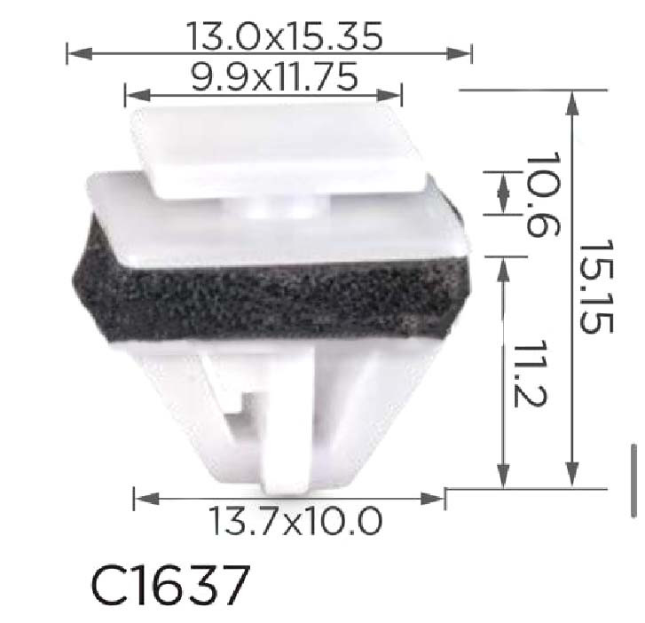 Кліпса кріплення молдингу капота HYUNDAI KIA (863603L000 86360-3L000 15214) C1637, фото 1