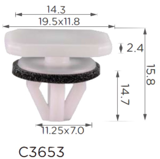 Кліпса кріплення молдингу Кріло Двері Ford (2T14V353129BA 15245) C3653, фото 1