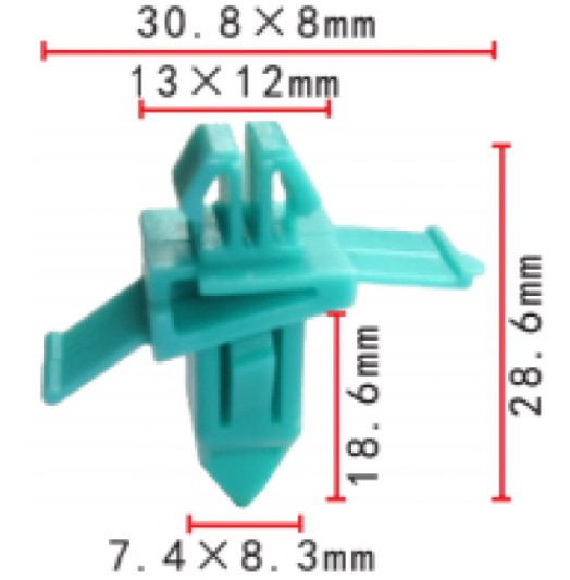 Кліпса кріплення молдингу Крило TOYOTA SUZUKI (7549160011 75491-60011 15808) C1091, фото 1