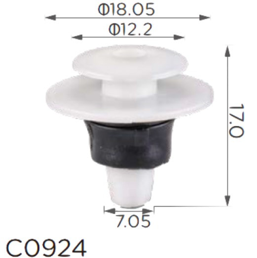 Кліпса кріплення молдингу Крило Багажник VW SKODA SEAT TOYOTA MAZDA FORD AUDI PORSCHE C0924, фото 1