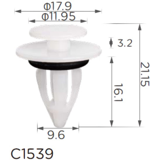 Кліпса кріплення молдингу Крило Богитель BMW MINI (51777171002 15399) C1539, фото 1